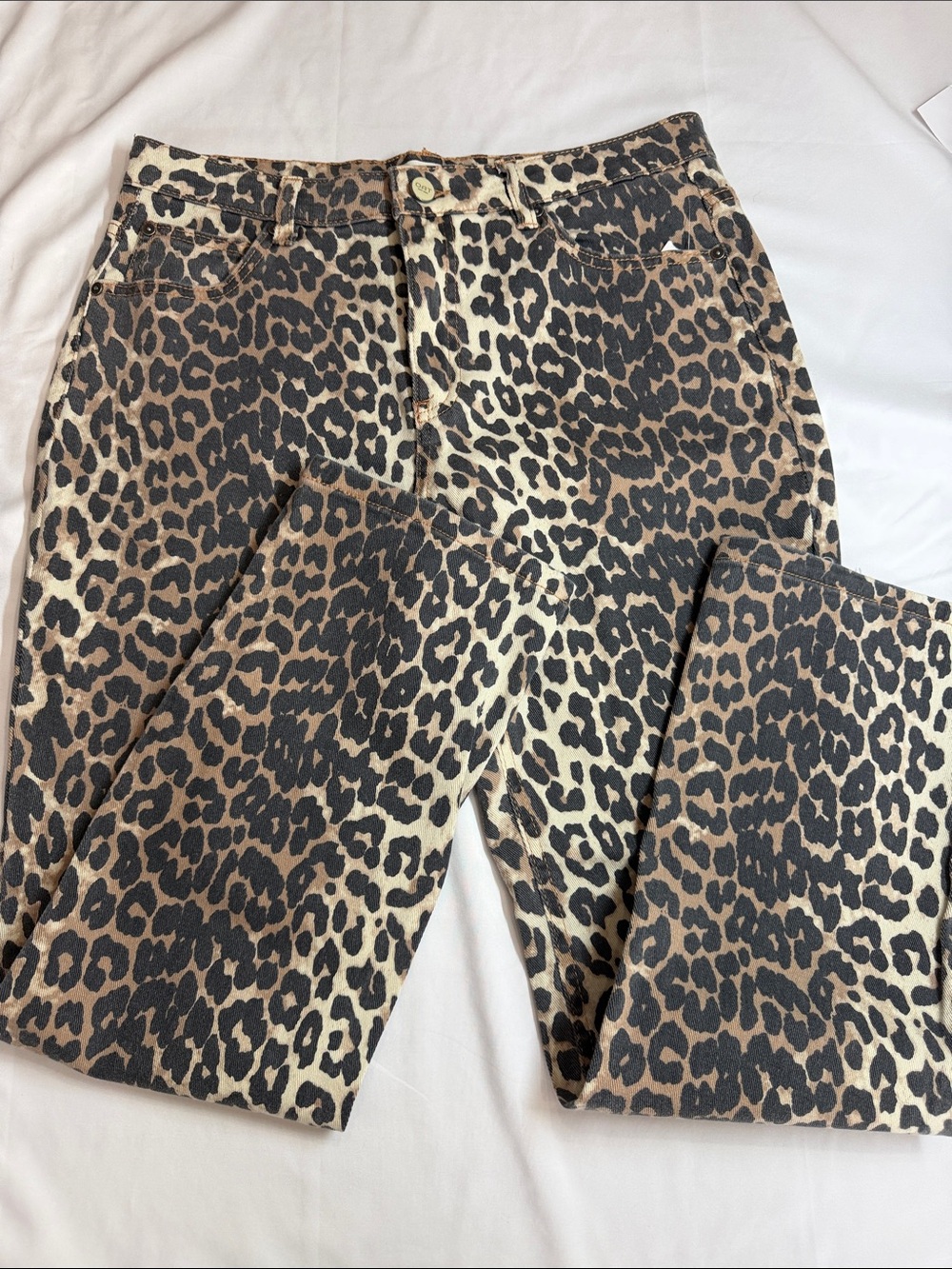 Oat New York Leopard Print Straight Leg Pants - Brown & Black